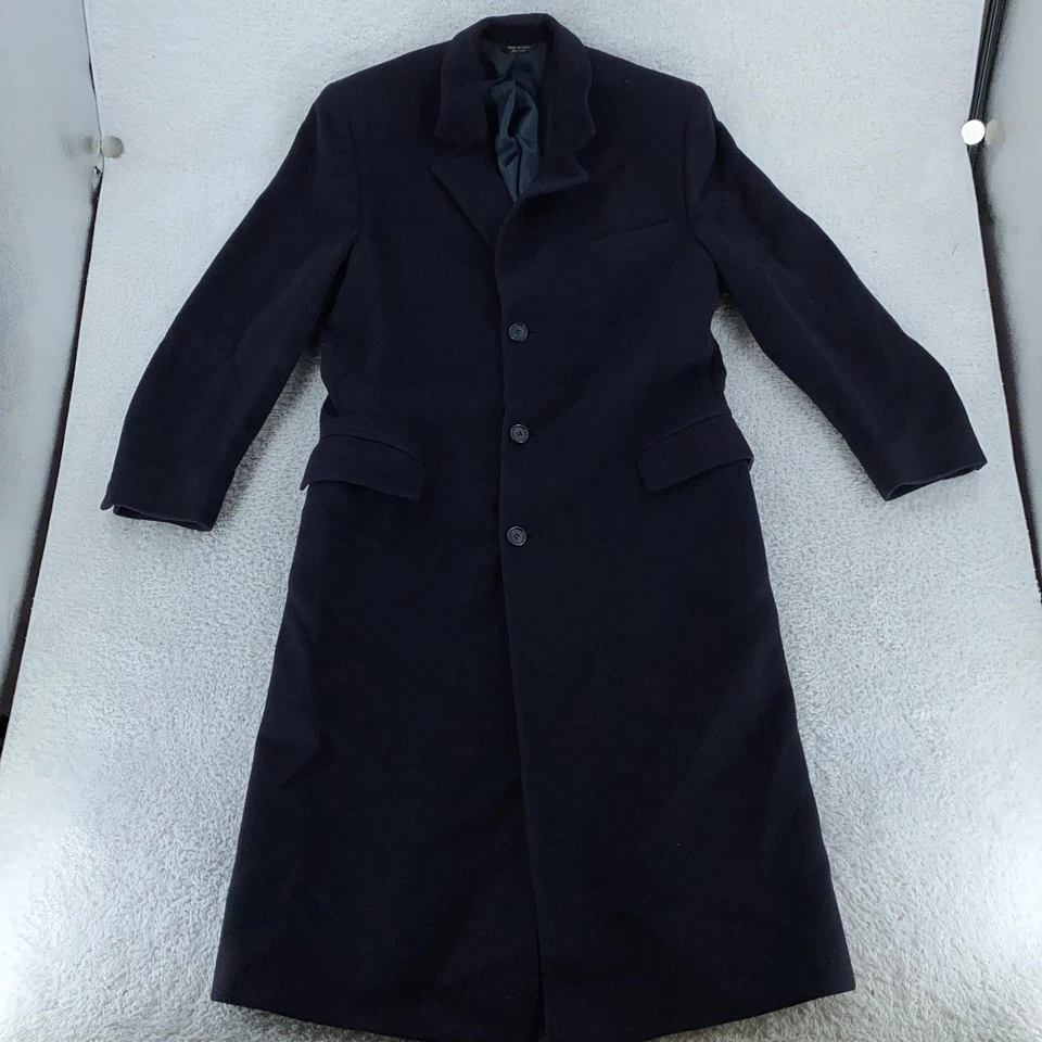 Vintage Saks Fifth Avenue Cashmere Coat Mens 44 Large Long Dress Overcoat USA - Image 1 of 4