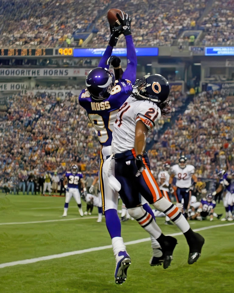 Impresión fotográfica brillante Randy Moss #84 Minnesota Vikings NFL 8"X10" 16 Foto 1 de 1