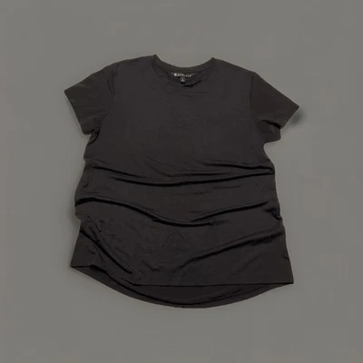 ATHLETA Black Mesh Shoulders Short Sleeve Shirt- Large L - Image 1 of 4