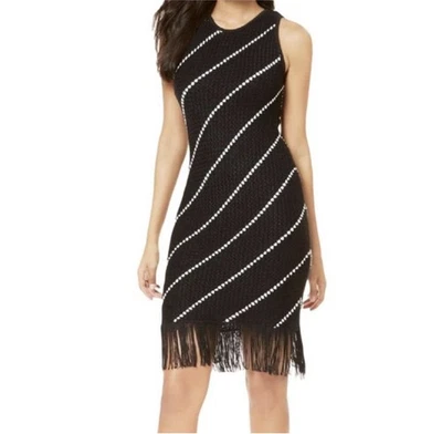 Vestido INC International Concepts Flecos Crochet Tejido Negro Blanco Para Mujer XS NUEVO SIN ETIQUETAS Foto 1 de 4