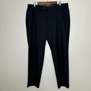 Pantalones de vestir Lauren Ralph Lauren para hombre talla 38x30 negros planos clásicos oficina - Imagen 1 de 8