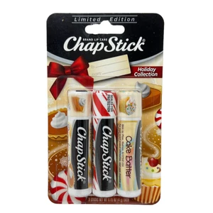 ChapStick Holiday Limited Edition 2015 CAKE BATTER Candy Cane Pumpkin Pie RARE - Imagen 1 de 2