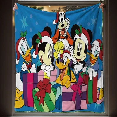 Mickey And Friends Happy Holidays Tis The Season Christmas Home Decor Blanket - Image 1 of 4