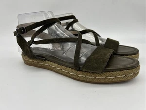 Via Spiga dunkelolive Wildleder Riemchen Espadrilles Sandalen Größe 10 - Bild 1 von 8