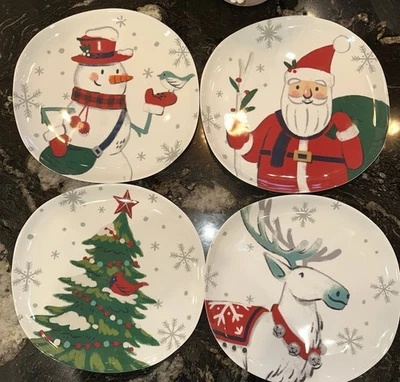 Plato de cena de melamina 5 Target Wondershop 11" Navidad reno Santa muñeco de nieve Foto 1 de 4