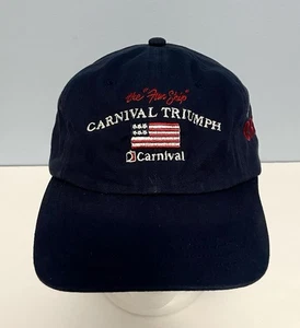Carnival Cruise Triumph Adjustable Baseball Hat Navy Blue 2001 - 2002 Crew Cap - Picture 1 of 7