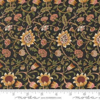 Morris Manor 8392 15 Ebony by Barbara Brackman for Moda Fabrics - half-yard - Image 1 of 2