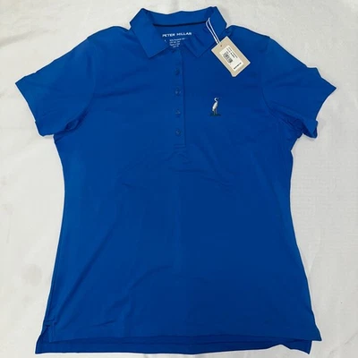 Top liso de golf Peter Millar para mujer manga corta talla L azul Foto 1 de 4
