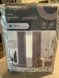 Origin 21 DIXTON 50x84” Gray Linen Room Darkening Rod Pocket Curtain Panel NIP - Picture 1 of 2