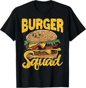Burger Squad - Fun Hamburger Fan Grilling Team T-Shirt Hoodie - Picture 1 of 10