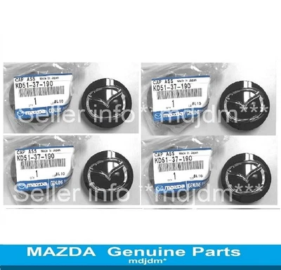 Mazda Genuine Center Wheel Cap 4 Pics Set Oem Jdm KD51-37-190 - Image 1 of 3