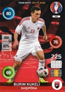 Panini Adrenalyn Trading Card Football Championship 2016 No. 342 Burim Kukeli Shqiperia NEW