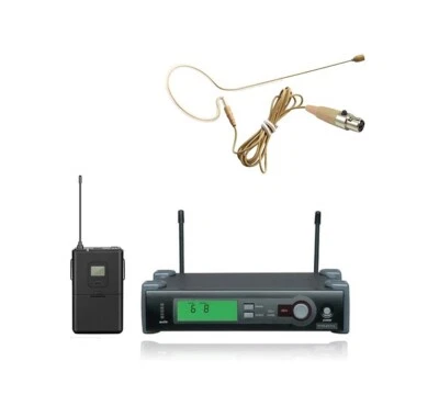 UHF Single Wireless Professional Miniature Earset Headset Microphone mic System - Image 1 of 2