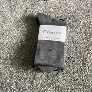 CALVIN KLEIN  Cotton Blend  Ladies Socks  - 3 Pairs  Black 4-7 Grey Rayon New