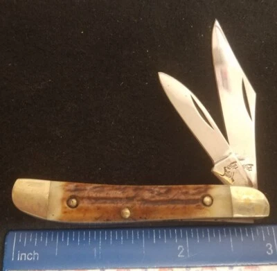 Cuchillo de cacahuete toro alemán, asas de ciervo quemado  Foto 1 de 4