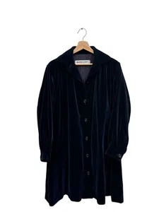 Abrigo Saint Laurent Paris Años 70 Vintage Terciopelo Azul Marino Talla 36/S - Imagen 1 de 6