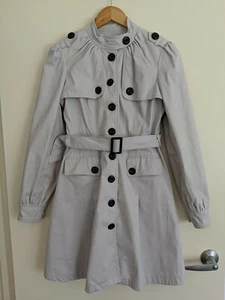 Bardot Light Grey Trench Sz 10 - Picture 1 of 7
