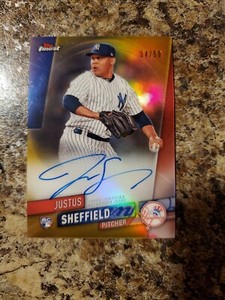 Justus Sheffield 2019 Topps Finest Gold Refractor RC Auto /50 Mariners !!!
