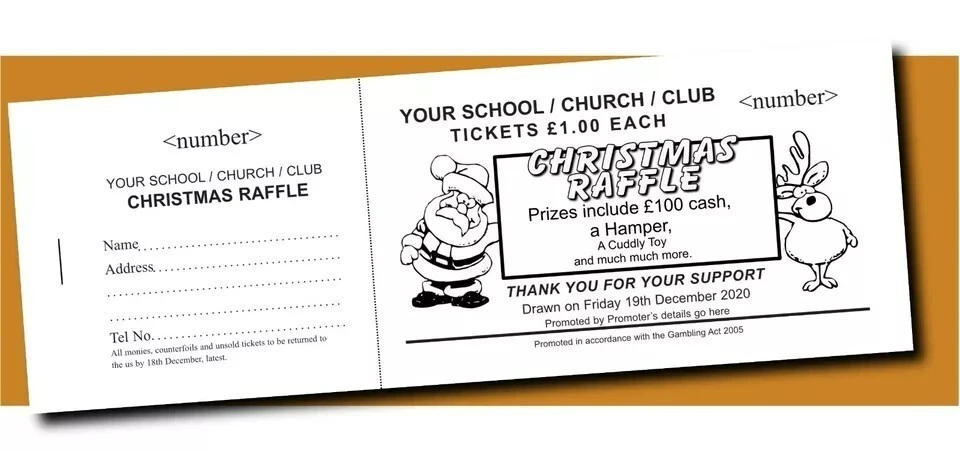 600 Raffle Tickets - in Books of 5 - fundraising - Prize Draw Tickets