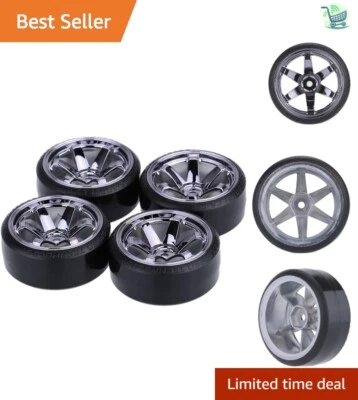 Lightweight 4PC Drift Tire Replacement for 1:10 Scale Drift Cars in Titanium - Image 1 of 4