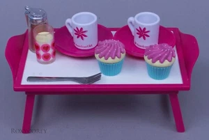 American Girl Doll Breakfast in Bed Accessories Milk Syrup Cups Plates Cupcakes - Picture 1 of 3