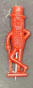 Vintage Red 1950s Mr. Peanut Lapel Pin Planters Peanuts - Picture 1 of 3