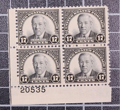 Scott 697 17 Cents Wilson MNH Plate Block Of 4 LL 20535 SCV $50.00 - Image 1 of 2