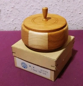 RDA DREGENO SEIFFEN - LATA DE MADERA CON TAPA - Erzgebirge arte popular vintage ostalgia - Imagen 1 de 5