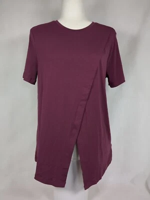 Blusa Athleta tamanho XS Essence assimétrica manga curta Borgonha - Nova sem etiquetas - Imagem 1 de 4