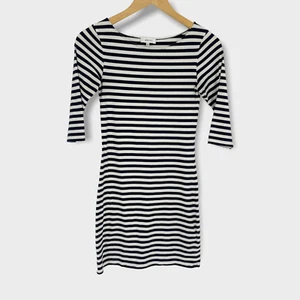 Aritzia Babaton Navy Blue and White Striped Shirt Dress Size Small Half Sleeve - Picture 1 of 7