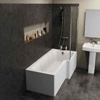 Modern L Shaped Shower Bath Right Hand Front Panel Bathroom Tub 1700mm Acrylic