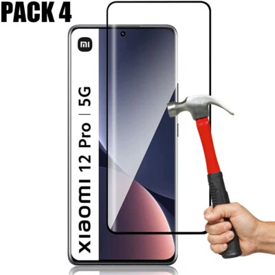Verre Trempé Intégral Xiaomi 12 Pro 12X Vitre Protection 3D Incurvé 9H Dur Lot-4