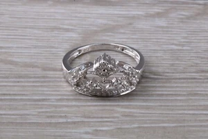 Royal Crown Ring Diamond set in 18ct White Gold - Picture 1 of 10