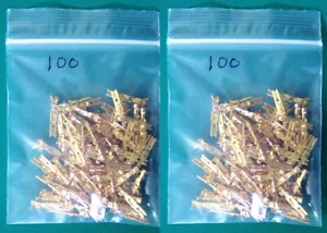 200 New Elco EDAC Crimp Type Pins for 56 90 and 120 Gold Pin Connectors. E6 - Picture 1 of 1