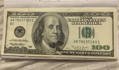 1996 $100 DOLLAR BILL ~ RARE MISCUT OFF CENTER OC - Image 1 of 2