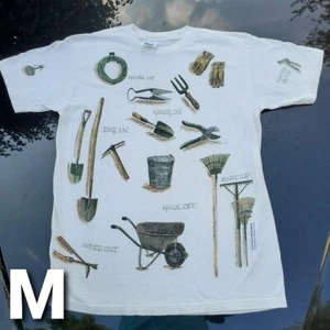 Vintage 99 Gardening Tools Essential All Over Print T-Shirt weiß Größe Medium M - Bild 1 von 9