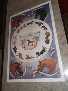 Rare Vintage Equestrian Poster 1989 American Morgan Horse Bicentennial By Gwen - Bild 1 von 10