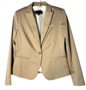 Banana Republic Size 4 Sateen Blazer Jacket One Button Camel Tan Classic Preppy - Picture 1 of 11