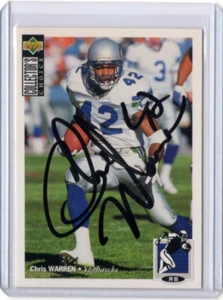 CHRIS WARREN NFL Seahawks 1994 UD Choice Auto Autographed Signed #204 Card - Picture 1 of 2
