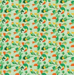 Clothworks - Bird Brain - Birds - Light Mint, Fabric by the Yard - Picture 1 of 9