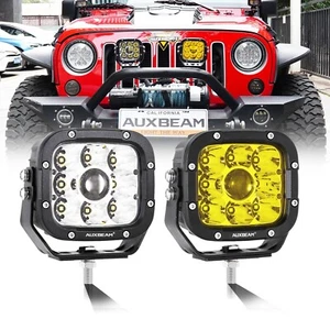 AUXBEAM 5"Inch LED Fog Head Light Bar Spot Pods Bumper Driving Off Road + Wiring - Picture 1 of 12