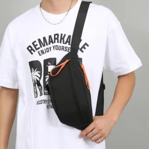Solid Color Men Chest Bag Diagonal Shoulder Bag Female - Picture 1 of 17
