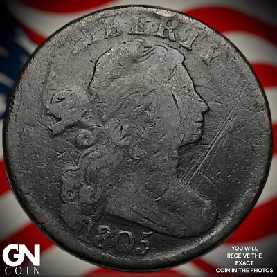 1805 Draped Bust Large Cent M4985 - Imagem 1 de 2