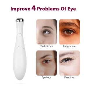 Masajeador de ojos eléctrico mini pluma vibratoria facial dispositivo de belleza antienvejecimiento arrugas - Imagen 1 de 13