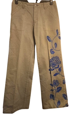 Tommy Hilfiger Vintage Y2K Womens Sz 8 Chino Pants Floral Olive Green EUC - Image 1 of 4
