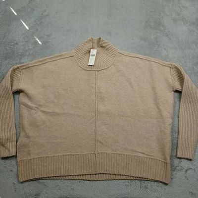 Maeve Sweater Womens Small Brown Mock Neck Pullover Oversized Wool Blend NWT - Image 1 of 4