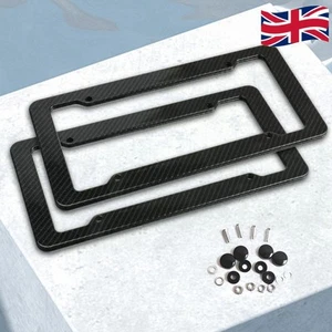 License Plate Frame Carbon Fiber License Plate Label Cover Universal Auto Parts - Picture 1 of 12