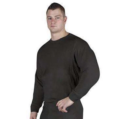 Military Style Black Polypropylene Thermal Crewneck Undershirt-NEW-Made in USA! - Image 1 of 1