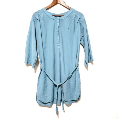 Vestido de Algodón Lacoste Talla 36 Corbata Cintura Manga 3/4 1/4 Abotonado Azul Informal  Foto 1 de 4