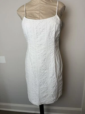 Ralph Ralph Lauren Dress 10 White Lace Eyelet Sheath Sleeveless Short Summer - Image 1 of 4